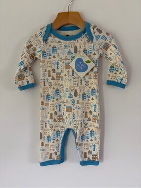 Apple Park Organic Luxury 100% Organic Cotton Long‎ Sleeve One Piece Outfit